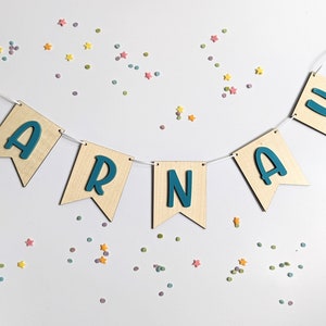 1 x Empavesado personalizado de madera con letras acrílicas 3D, empavesado de nombres, bandera de nombre de los niños, empavesado de nombres personalizados, decoración de la habitación de los niños, guardería