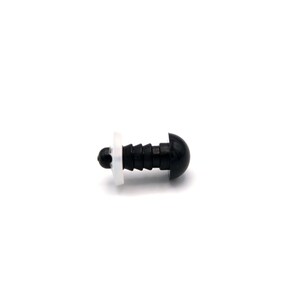 May include: Black plastic safety eyes with a white washer. These eyes are designed for use in crafts and stuffed toys.