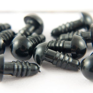 10 5 pairs x 10mm safety eyes in black plastic for doll, crochet, plushies image 4