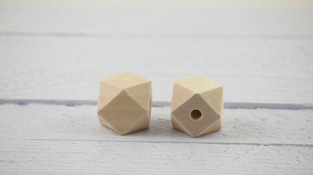 Honbay Geometrische Holzperlen Unlackiert, 16mm, 60 Stück – Perfekt Für DIY Schmuck & Dekoration