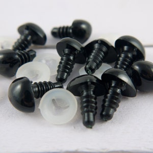 10 x 15mm high quality safety animal nose in black plastic for doll, crochet, plushies image 1