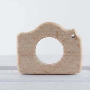 Wooden 1 x 52mm Unfinished, Camera  for your crafts, macrame, jewelry DIY