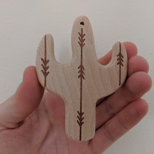 Wooden 1 x 80mm Unfinished, Round, Wooden Cactus for your crafts, macrame, jewelry DIY