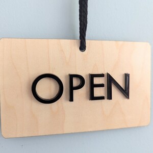 Open Closed Door Sign Shop Sign Wood and 3d Acrylic Letters Door Hanger ...