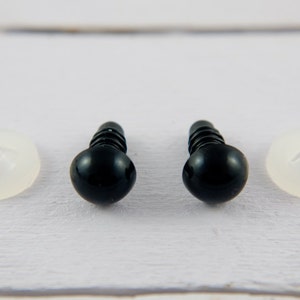 50 (25 pairs) x 10mm safety eyes in black plastic for doll, crochet, plushies image 3