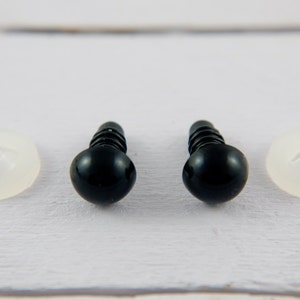 10 5 pairs x 10mm safety eyes in black plastic for doll, crochet, plushies image 3