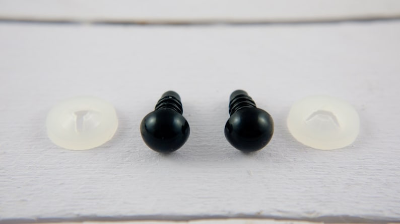 50 (25 pairs) x 10mm safety eyes in black plastic for doll, crochet, plushies image 3