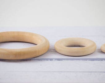 1 x 55mm/68mm Unfinished, Round, Wooden ring