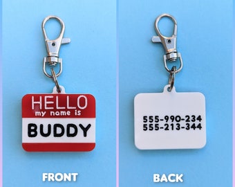Custom pet tags on acrylic with ring / Pet id tag / Acrylic dog tag personalized / Cat ID tag / Custom Acrylic Tags Personalized for any pet