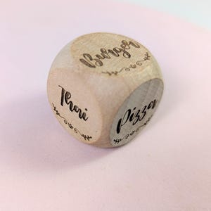 Personalized Take-Away Dinner Dice, Valentine&#39;s Day Gift, Custom Decision Maker, Couple Dice, Date Night Ideas Gift For Couples family lunch