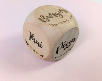 Personalized Take-Away Dinner Dice, Valentine's Day Gift, Custom Decision Maker, Couple Dice, Date Night Ideas Gift For Couples family lunch