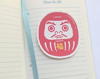 Daruma sticker, japanese inspired permanent sticker 7cm, Japan culture design decal, journaling stickers, scrapbooks, stationery, notebook
