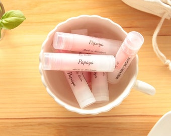 Papaya Lip Balm, Natural Lip Balm, Pink Lip Balm, Lip Care, Lip Butter, Lip Moisturizer, Beeswax Lip Balm, Made in Michigan