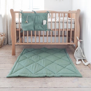 Square linen playmat. Soft linen mat for kids. Baby photoshoot prop.