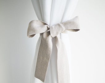 Linen curtain belt made from MEDIUM LINEN (160 g/m2)/ Curtain belt in natural linen.