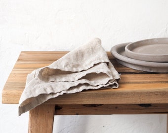 Natural linen napkin. Linen cloth napkin