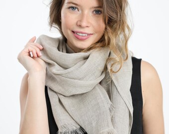 Linen Muslin Scarf, Custom Scarf, Eco-Friendly Accessories