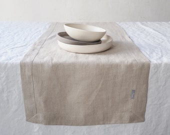Linen table runner. Softened linen runner. Handmade table linens