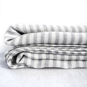 Striped LINEN FLAT SHEET. Queen flat sheets. King flat sheets