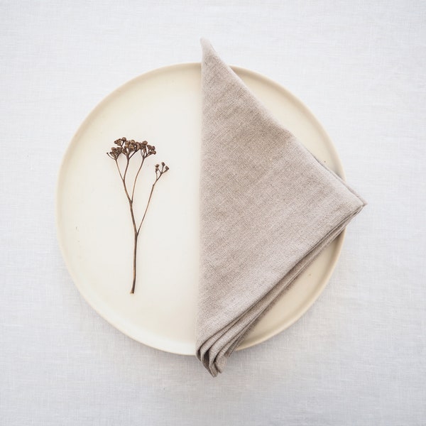 Linen napkin made of heavy linen. Washed soft linen table napkin. Wedding napkin