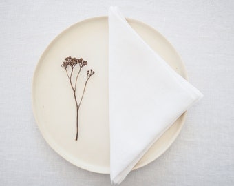 White linen napkin. Wedding napkin. Linen napkin made of heavy linen