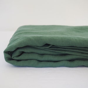 Eucalyptus green LINEN FLAT SHEET. Free worldwide shipping
