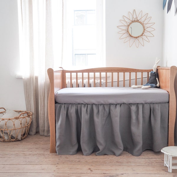 Gray Crib Skirt Etsy