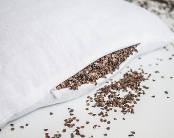 Linen Buckwheat Pillow, Natural Deep Sleep Pillow