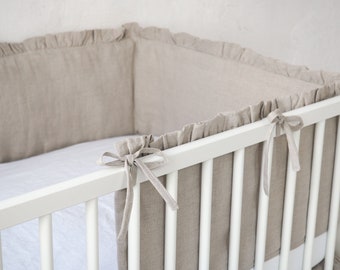 Linen Crib Bumper Etsy