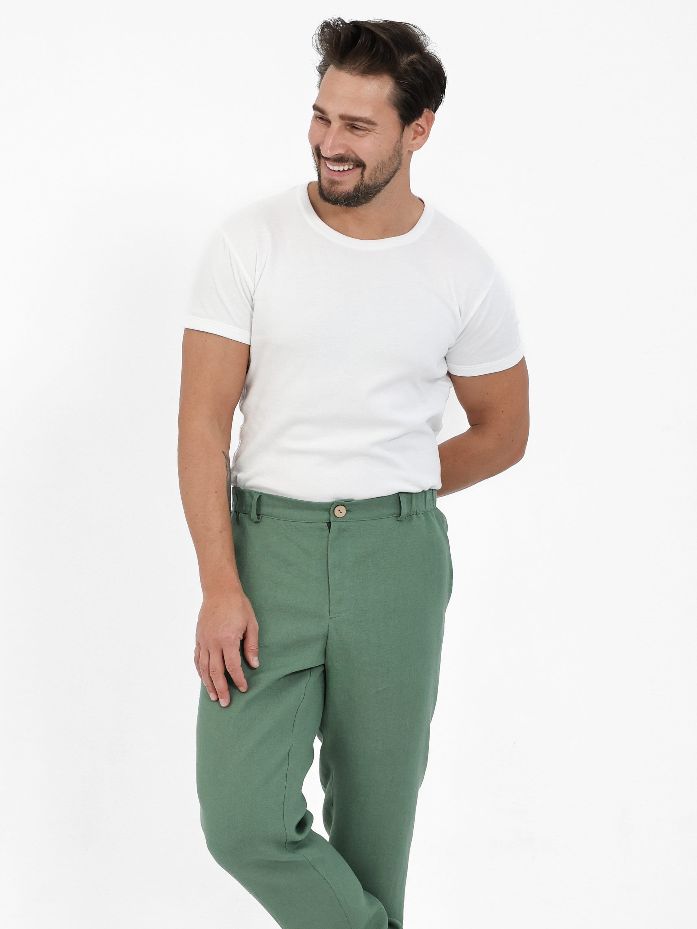 Linen pants for men. Green pants. Mens fashion. Linen pants for men. Green pants. Mens fashion.