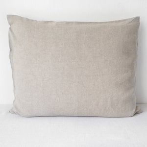 Natural linen pillowcase with a zipper. multiple sizes. image 5