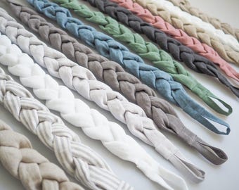 Braided Linen Curtain Tieback, Rustic Boho Decor