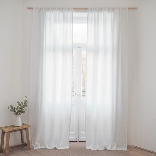 Linen Curtain Panel Made of MEDIUM LINEN 160 G/m2 Soft and - Etsy