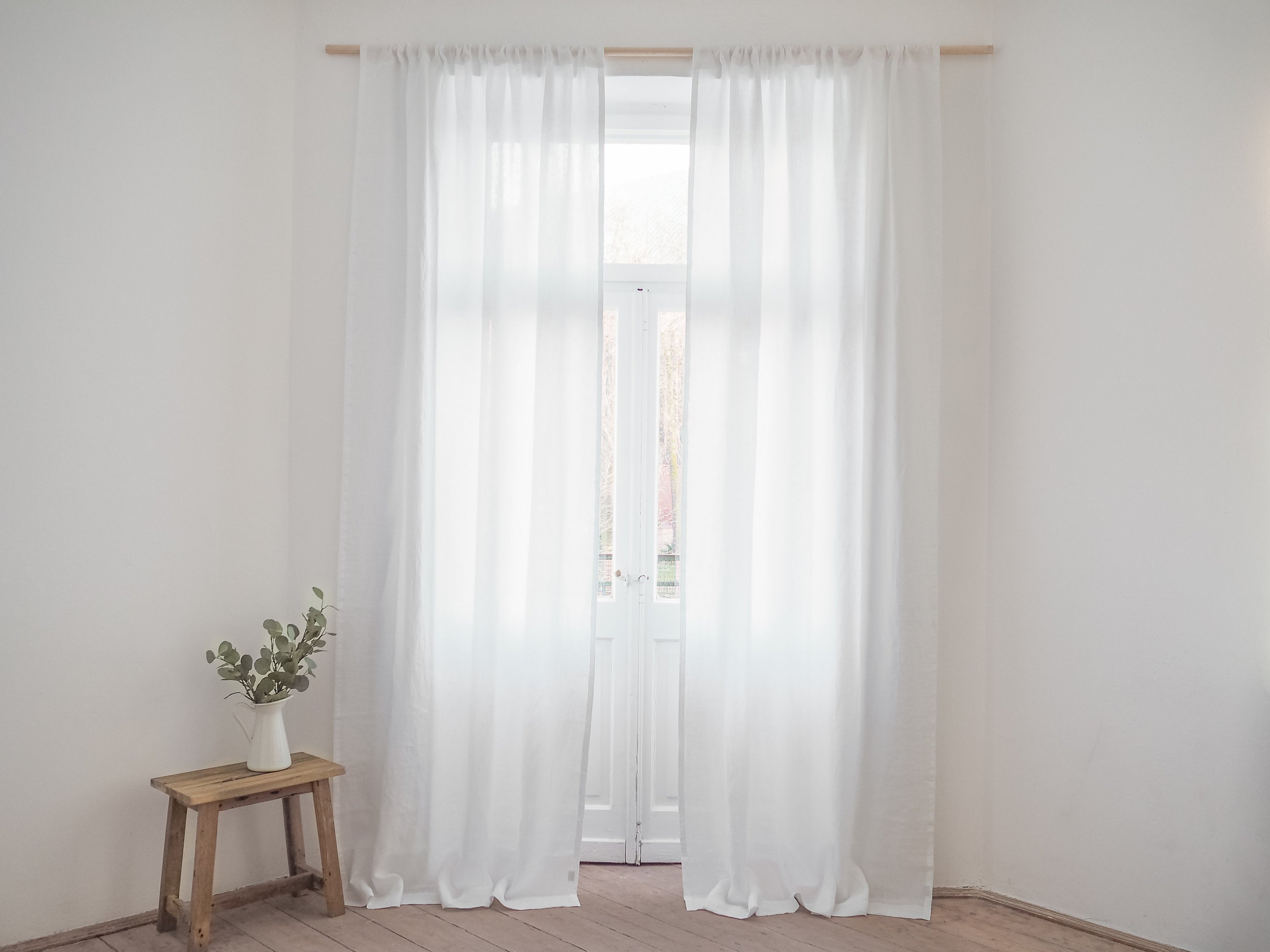 Rod Pocket Linen Curtain Panel Made of MEDIUM LINEN 160 G/m2 - Etsy