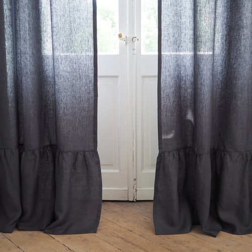 Homey White Tie Top Curtain Made of MEDIUM LINEN 160 G/m2/ Etsy