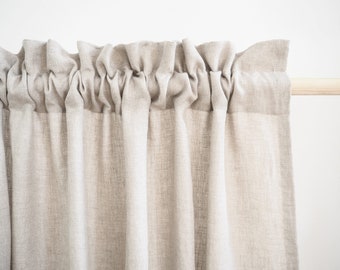 Linen curtain with rod pocket and header. made of natural stonewashed medium linen (160 g/2). semi-sheer.