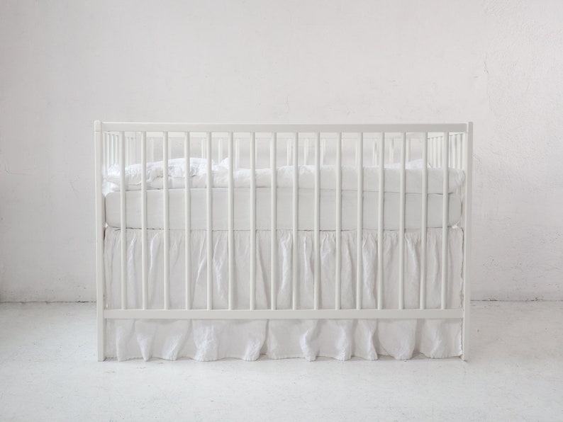 Pure White Crib Bedding Set. White Crib Bedding Set Girl. Etsy