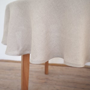 natural linen round tablecloth