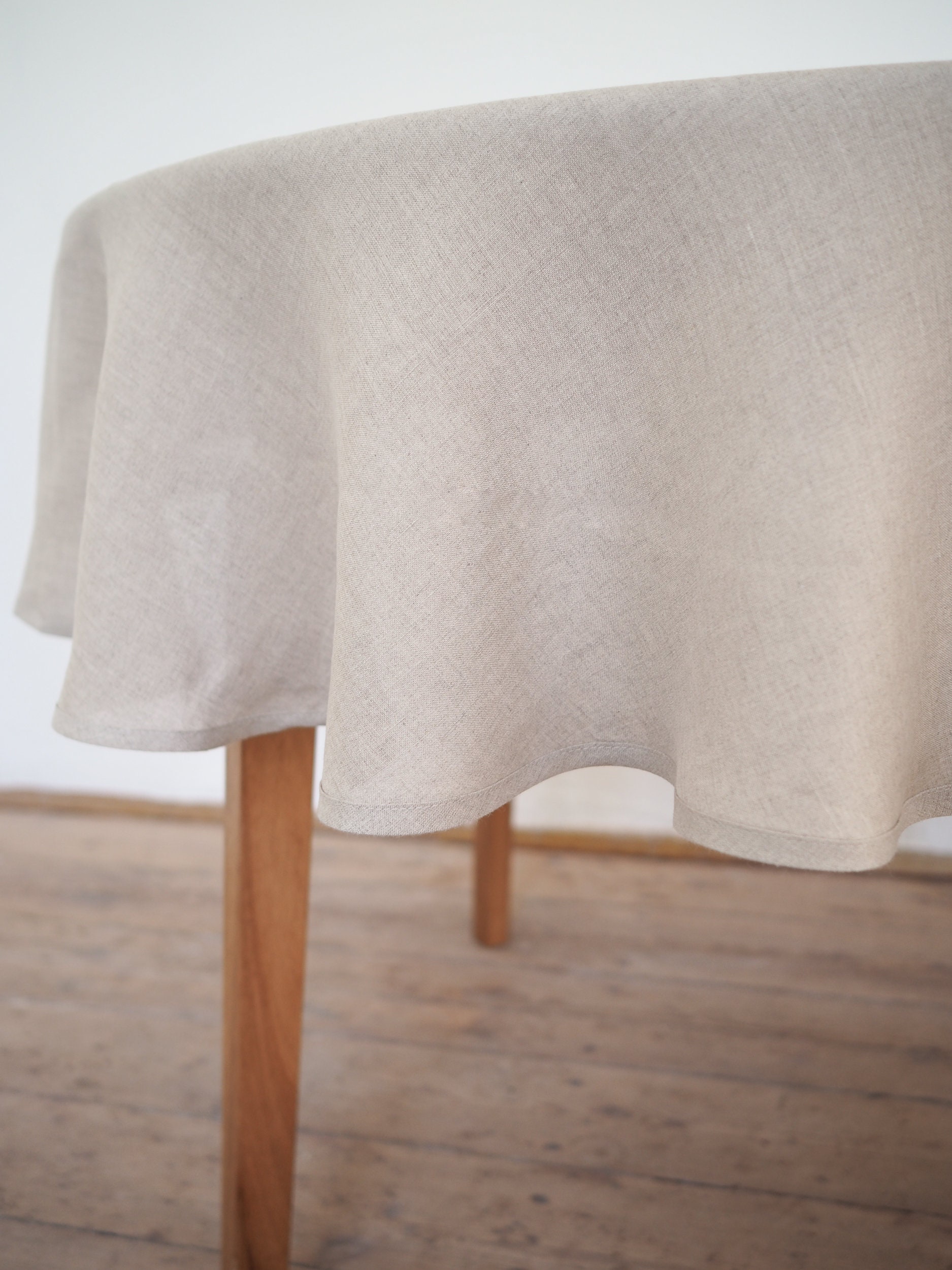 Natural linen tablecloth round tablecloth stonewashed Etsy