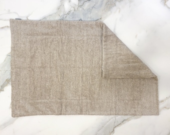 Linen Terry Mat, Boho Stonewashed Bathroom Rug, Absorbent Spa Style Floor Mat