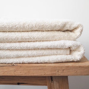Linen terry towel. creamy white. sauna towel made of 100% linen.