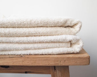 Linen terry towel. creamy white. sauna towel made of 100% linen.