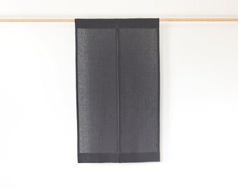 Leinen Noren-Türvorhang, Leinen Noren Vorhänge in charcoal, Japanischer Türvorhang.