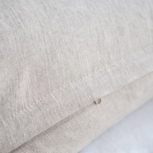 Natural linen pillowcase with a zipper. multiple sizes. image 7