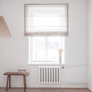 Sheer Linen Roman Blind | MUSLIN LINEN roman shades | Window shades