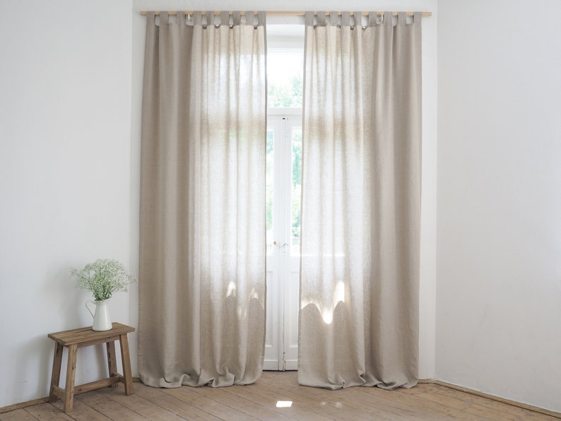 tab top linen curtain