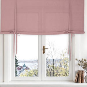 Heavy tie up curtains. Roll up curtain. Custom tie up curtains.