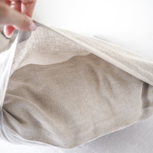 Natural Linen Body Pillowcase, Stonewashed Linen, Envelope Closure image 6