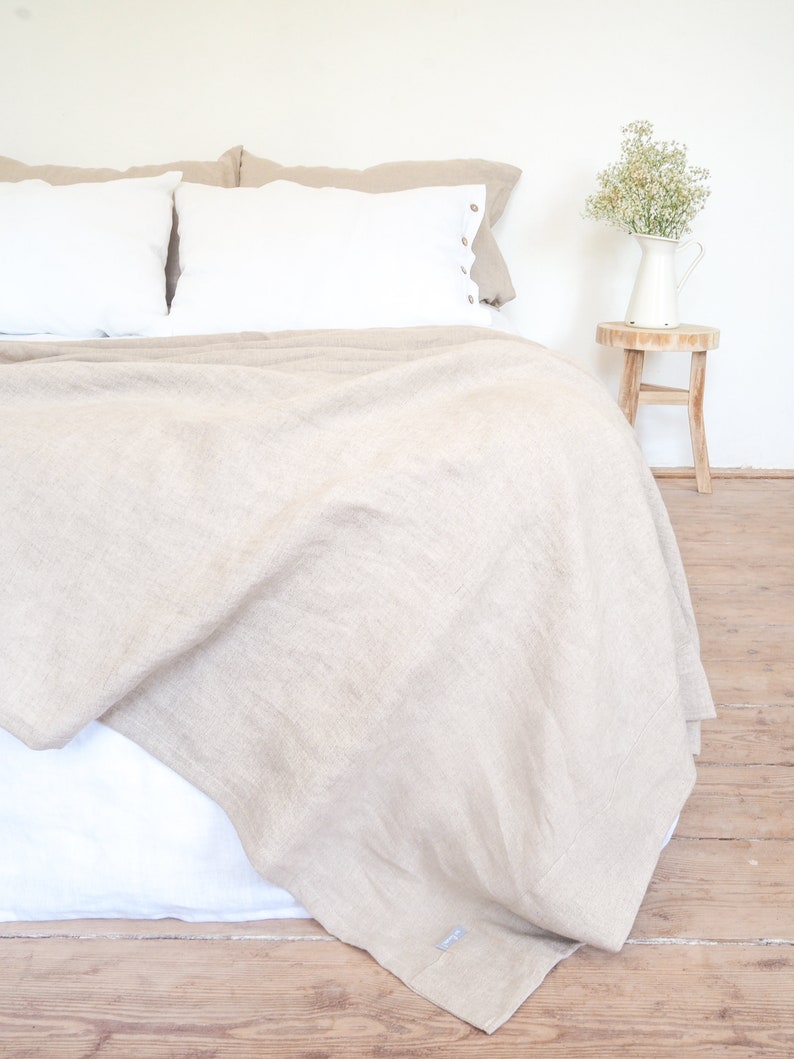 Summer linen blanket Beach blanket Bedspread Picnic Etsy