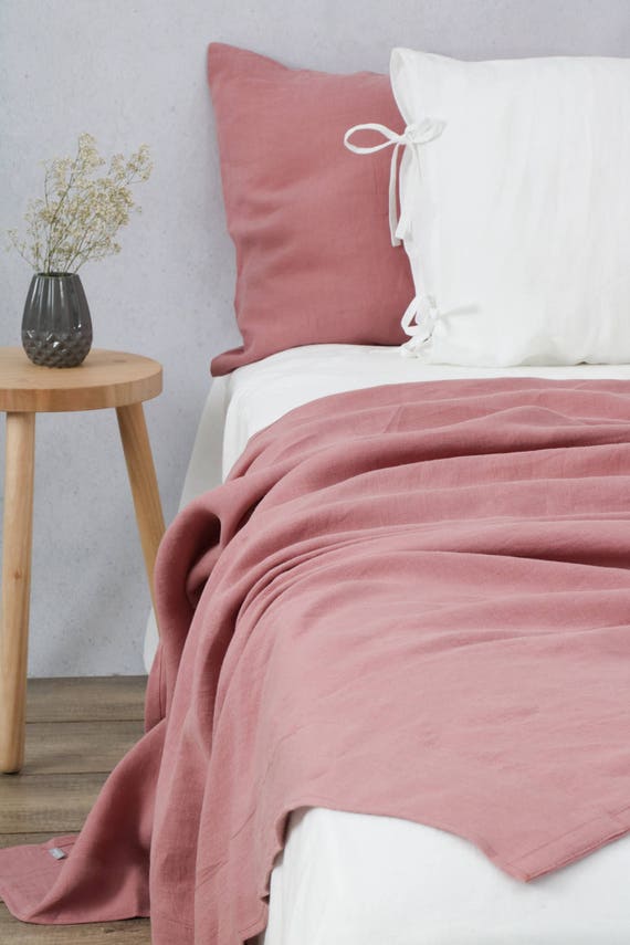Durable Linen Blanket Queen Size King Stonewashed
